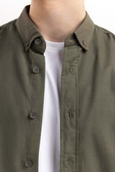 Army Green Button Down Shirt 224-117-053